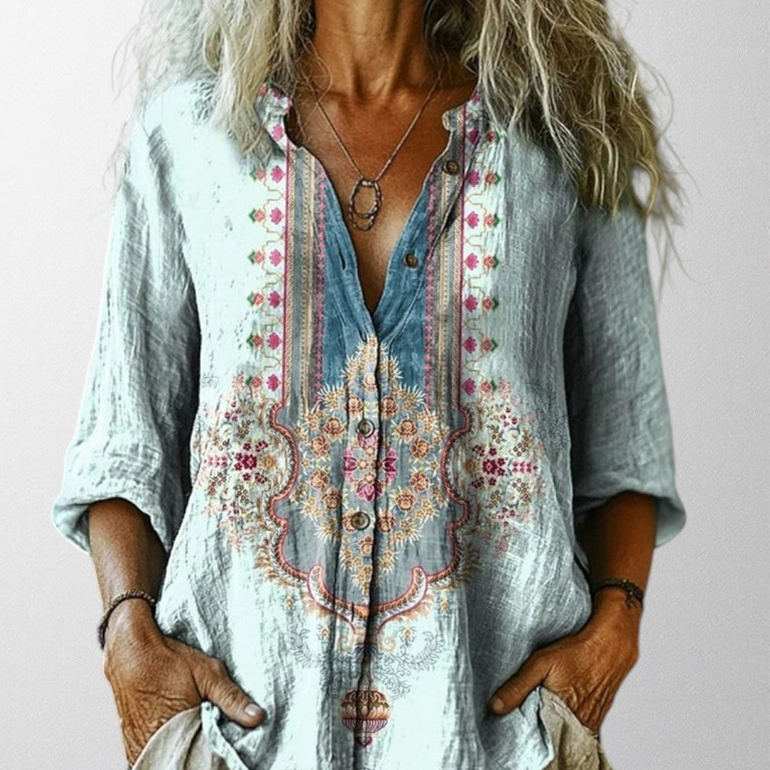 Olivia – Vintage Blouse with Embroidered Detail