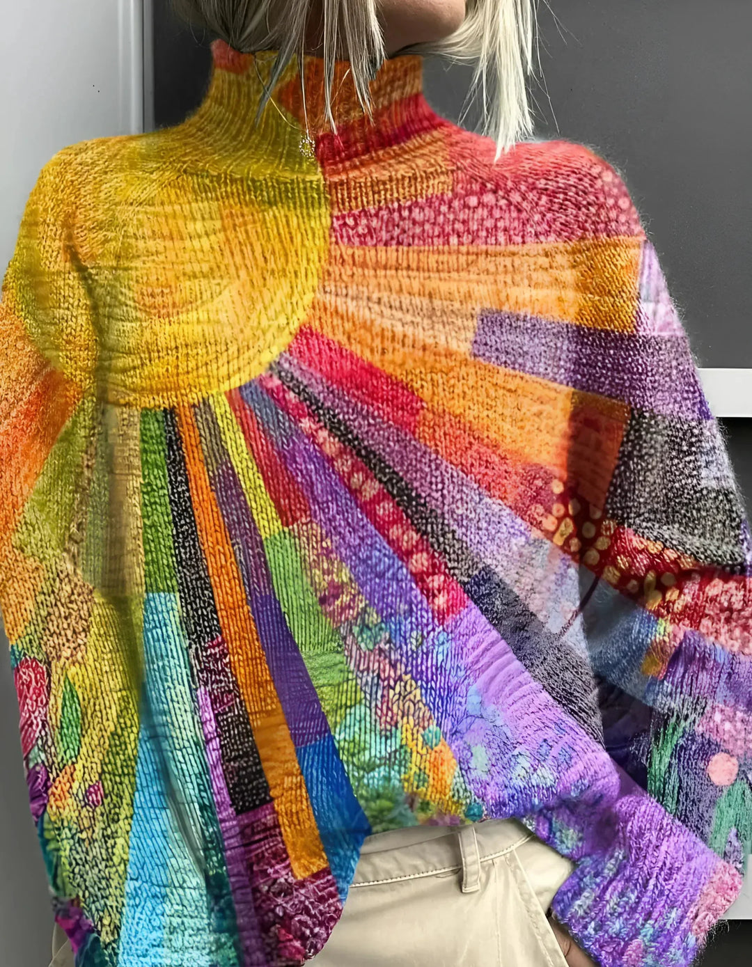 Lilibeth™ | Colourful Sweater with Polo Collar