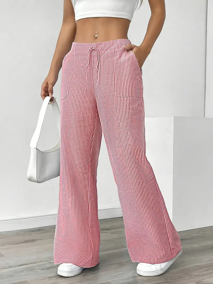 Alina™ | Elegant Striped Trousers with Pockets