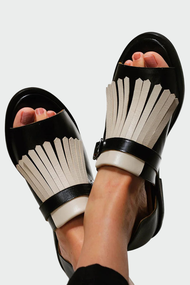 Lucretia | Elegant Platform Sandals with Fringing