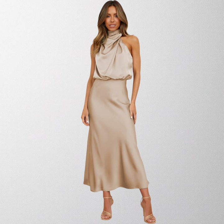 Olivia - Timeless Satin Halter Dress