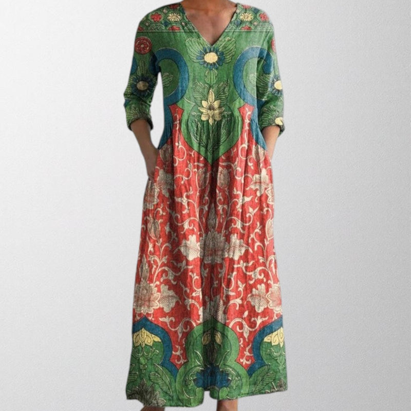 Olivia - Maxi dress with vintage floral print