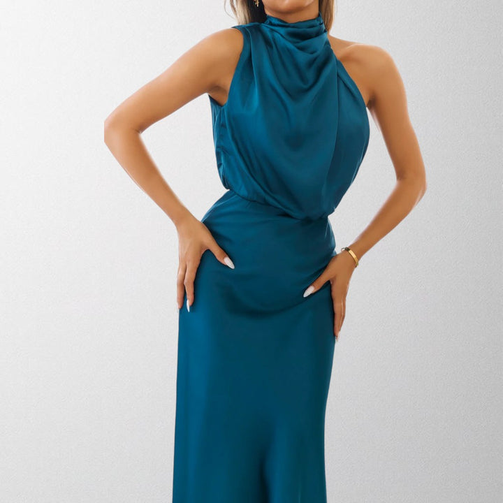 Olivia - Timeless Satin Halter Dress