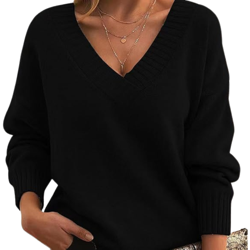 Luxury cashmere jumper with V-neck Perfect for everyday wear