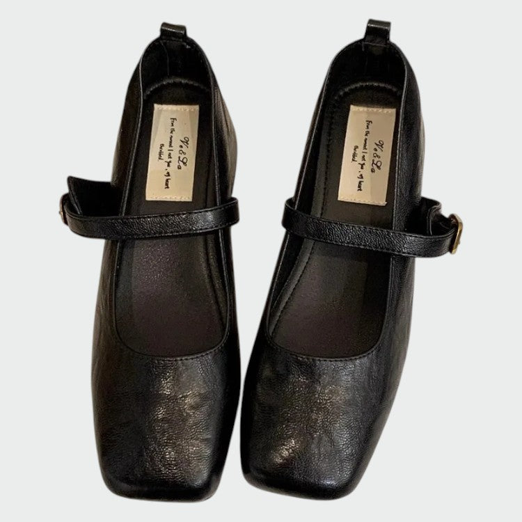 Olivia – Square Tip High Heeled Mary Jane Shoes