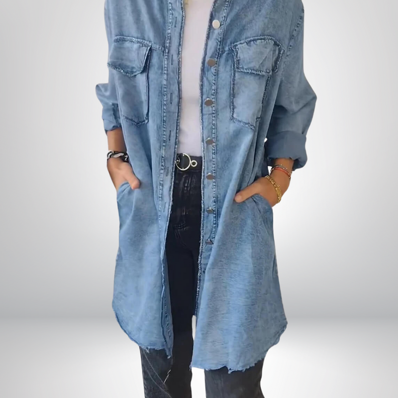 Sofia® | Stylish and Versatile Long-Sleeved Denim Jacket with Collar