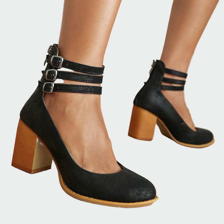 Kaa™ | Elegant Sandals with Chunky Heel