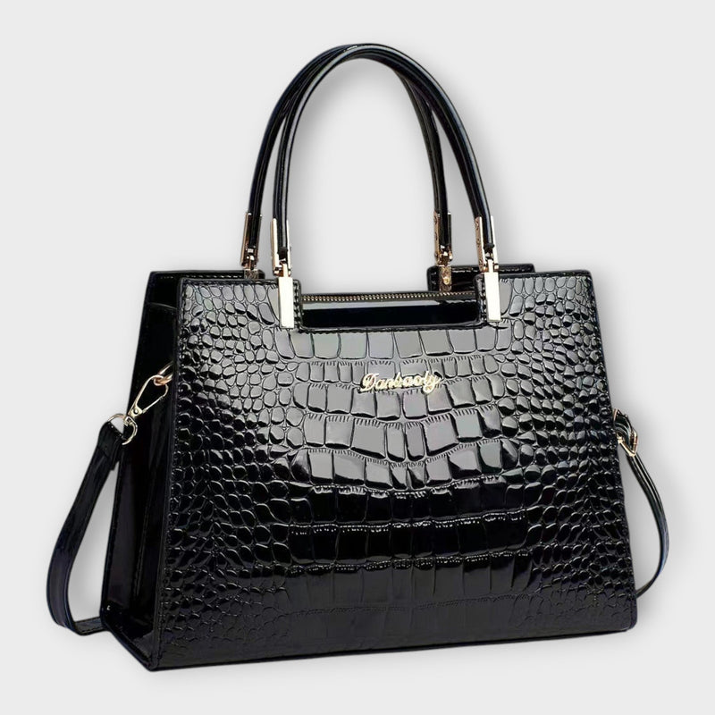 Olívia -  Shiny Crocodile Skin Pattern Handbag