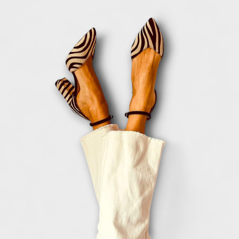 Zebrina - Statement Heels with Zebra Print