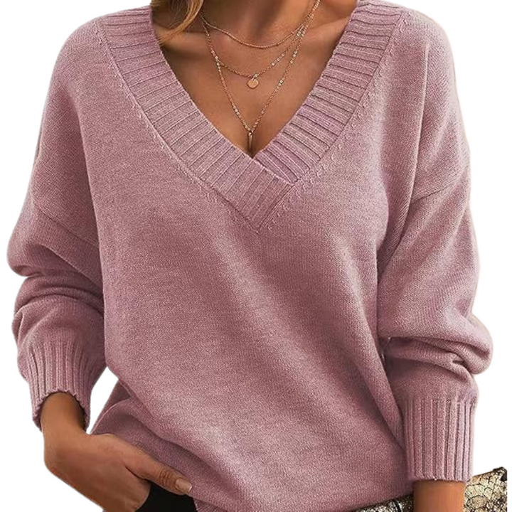 Luxury cashmere jumper with V-neck Perfect for everyday wear