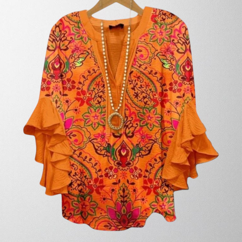 Olivia - Vintage Blouse With Floral Pattern