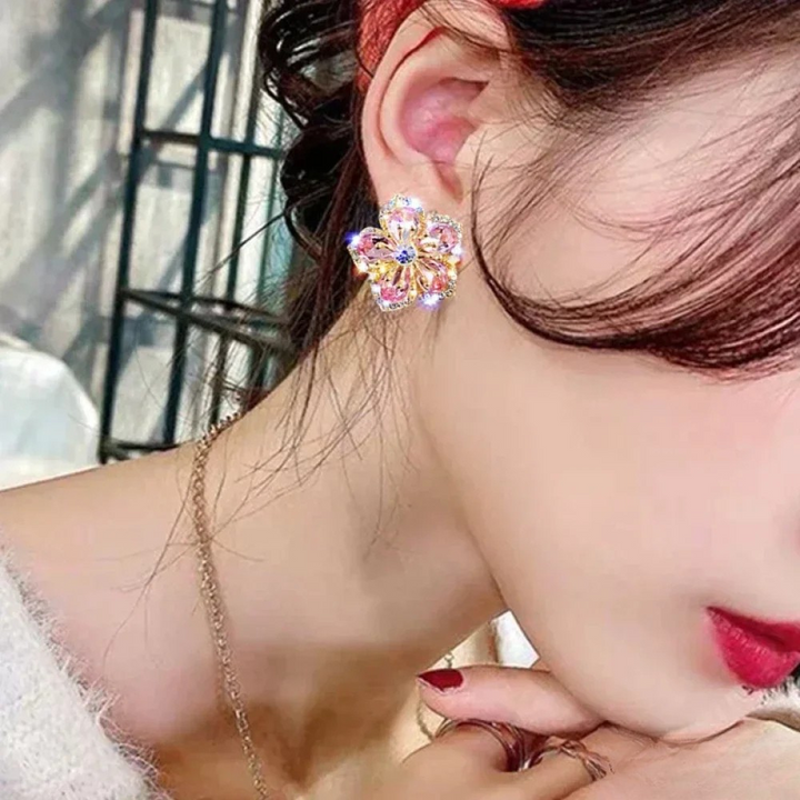 Sterling Silver Earrings With Colourful Zirconia Stones