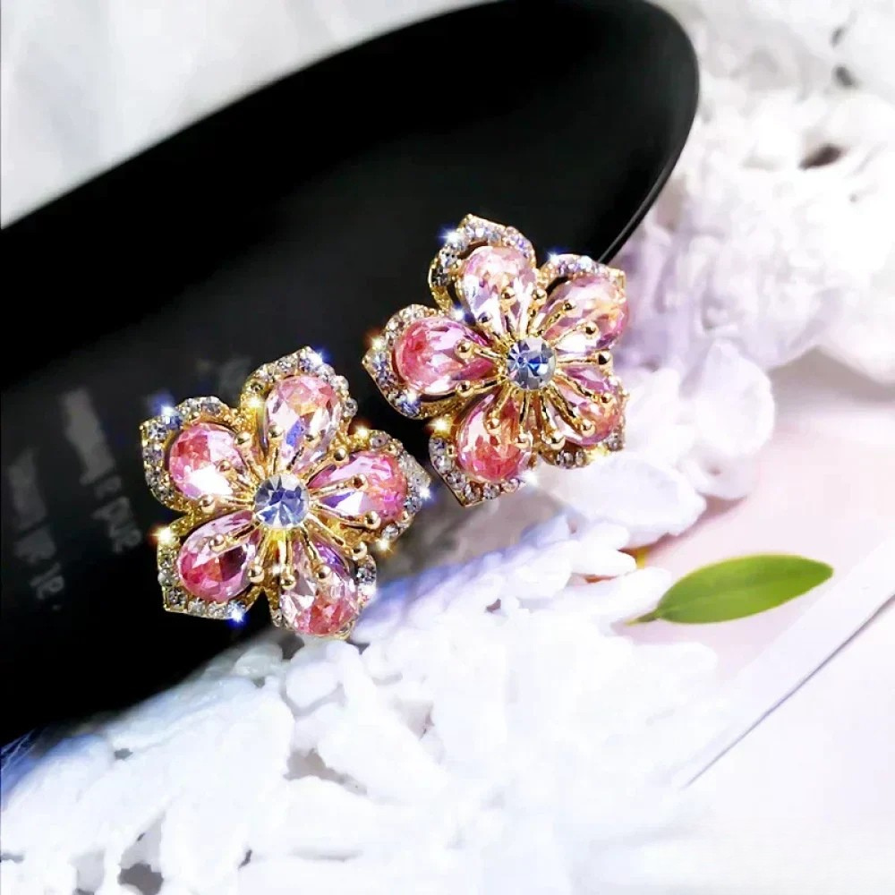 Sterling Silver Earrings With Colourful Zirconia Stones