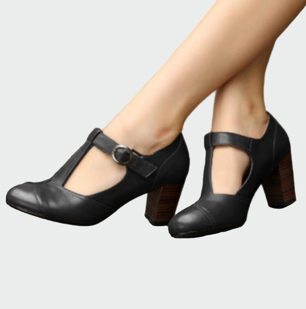 Rakele | Low T-strap Heels