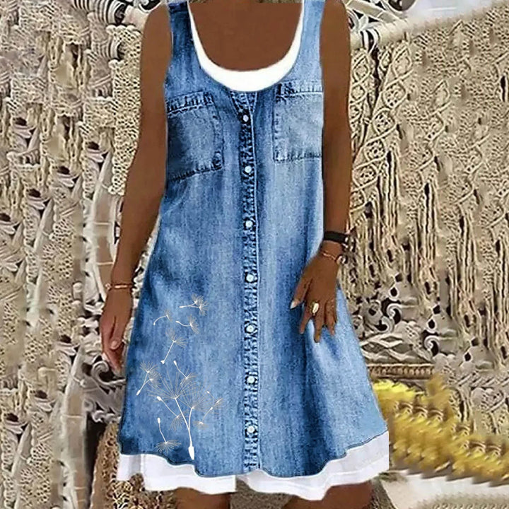Sofia™ | Soft and Elegant Denim Dress