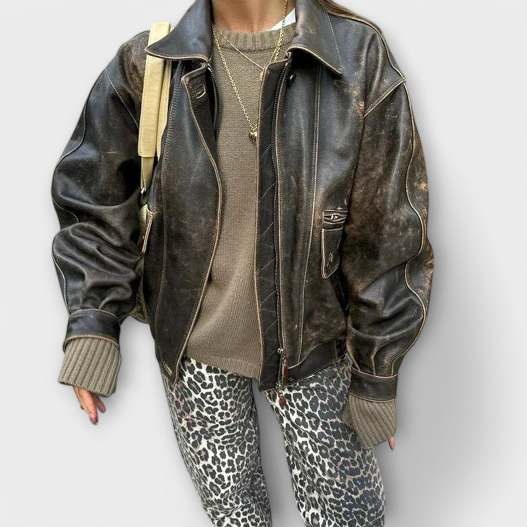 Chandra - Vintage Leopard Print Jeans