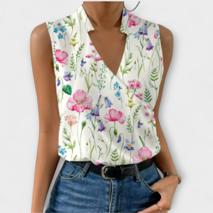 Velmira – Soft Summer Top with V-Neck
