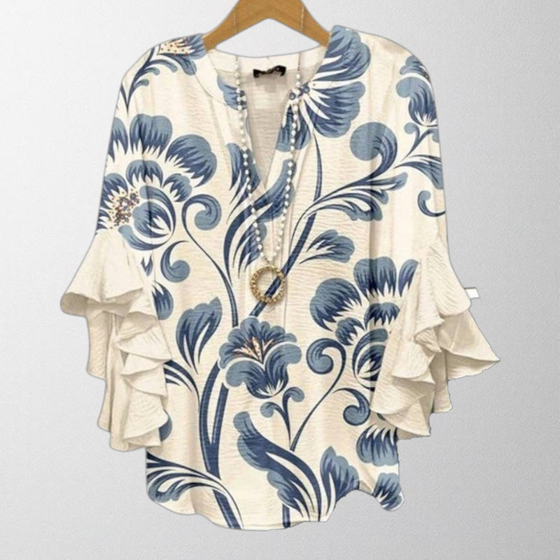 Olivia - Vintage Blouse With Floral Pattern