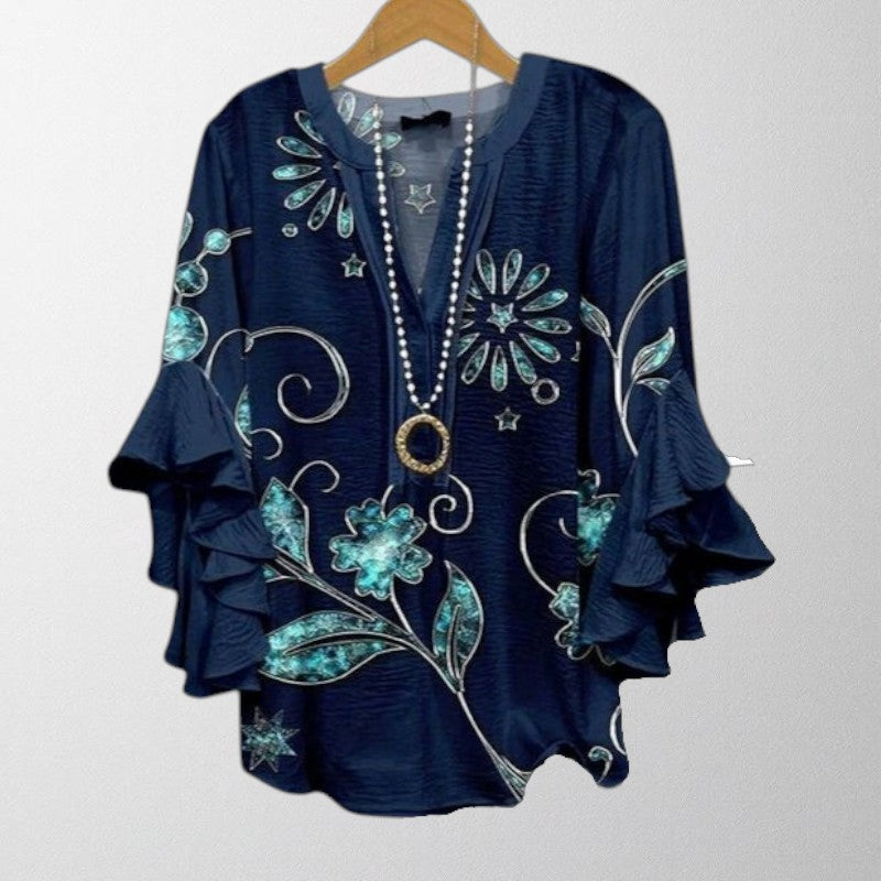 Olivia - Vintage Blouse With Floral Pattern