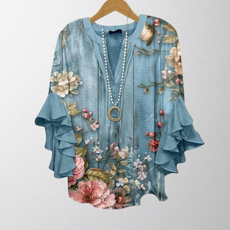 Olivia - Vintage blouse with floral pattern