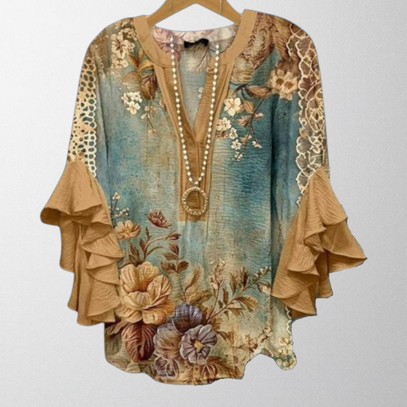 Olivia - Vintage Blouse With Floral Pattern
