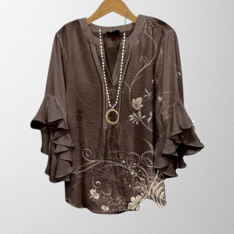 Olivia - Vintage Blouse With Floral Pattern