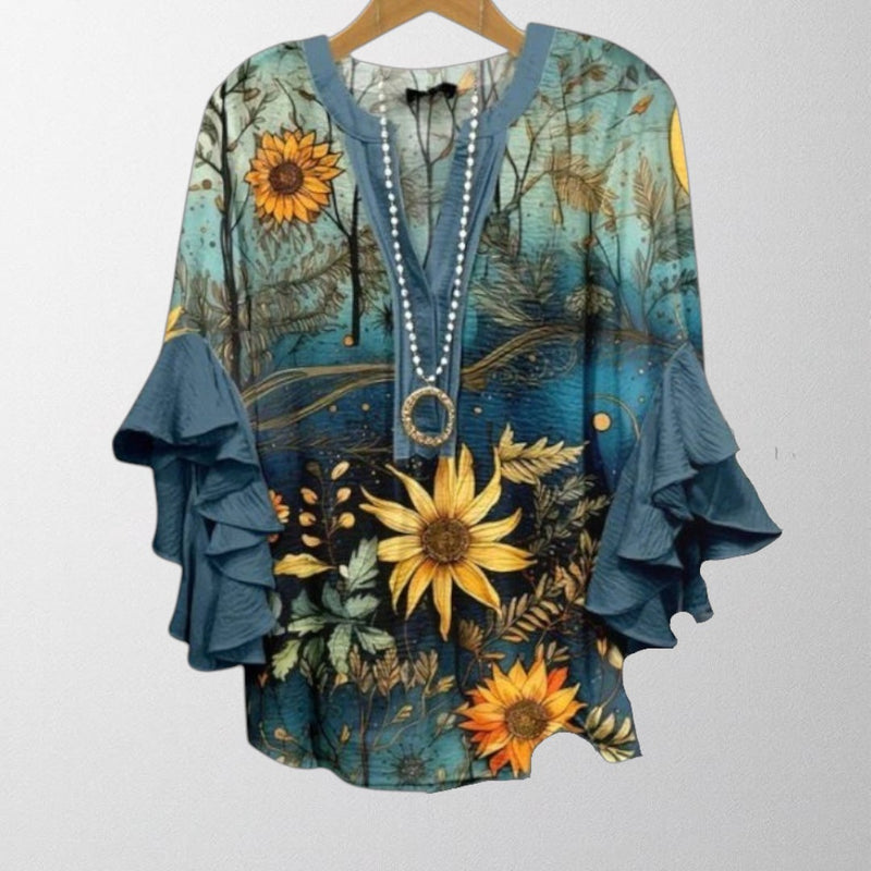 Olivia - Vintage Blouse With Floral Pattern