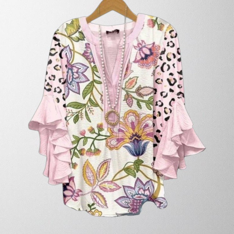 Olivia - Vintage Blouse With Floral Pattern