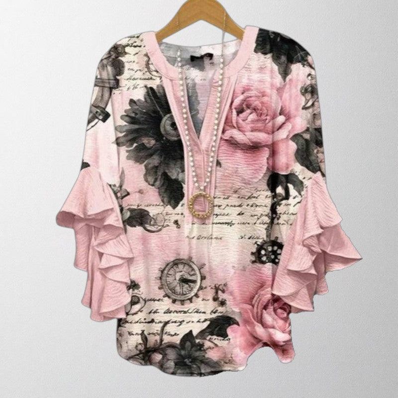 Olivia - Vintage Blouse With Floral Pattern