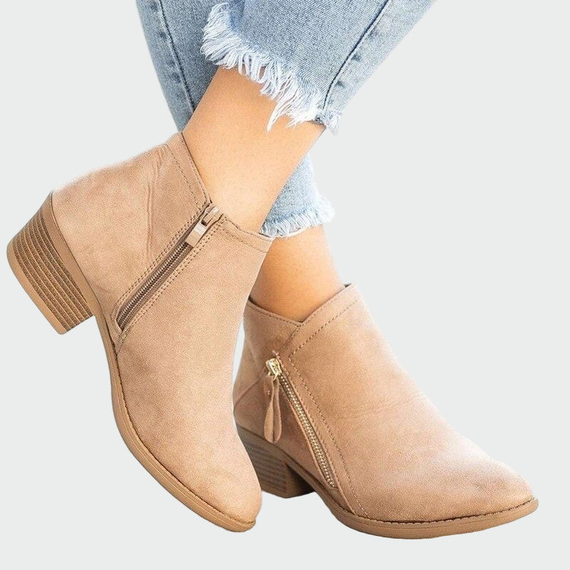 Premium orthopaedic leather ankle boots with heels for winter