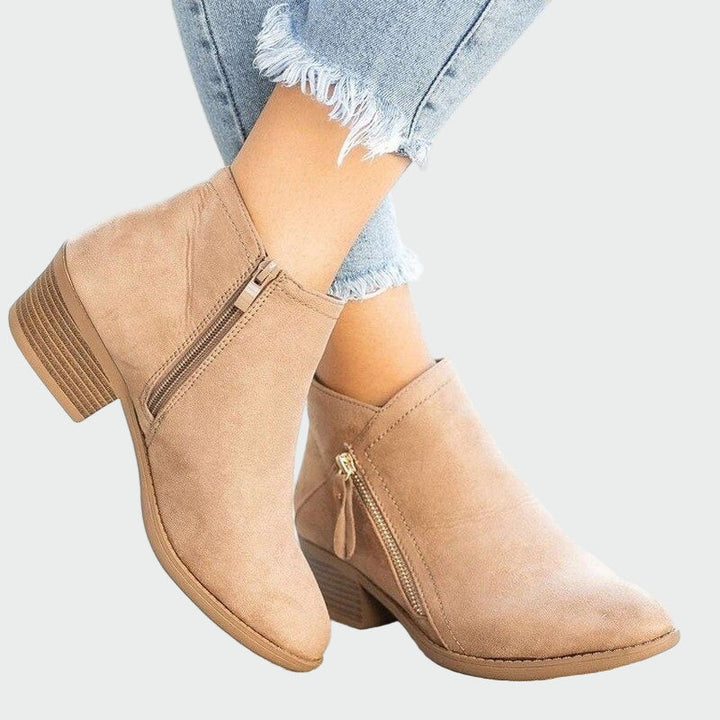 Premium orthopaedic leather ankle boots with heels for winter