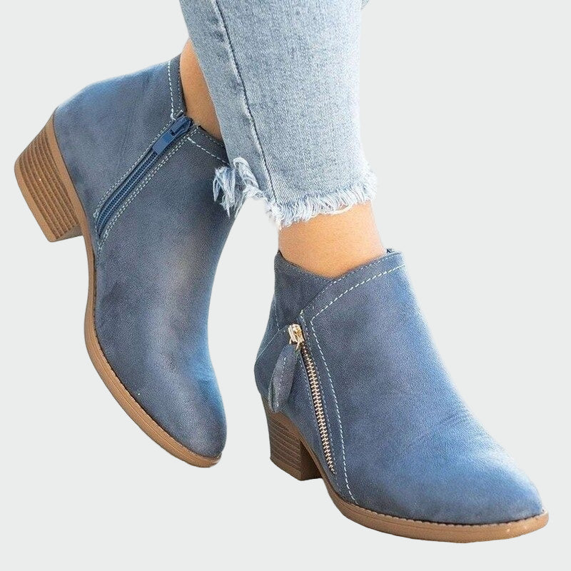 Premium orthopaedic leather ankle boots with heels for winter