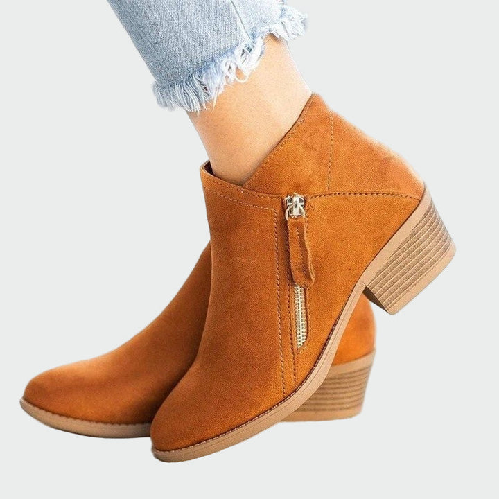 Premium orthopaedic leather ankle boots with heels for winter