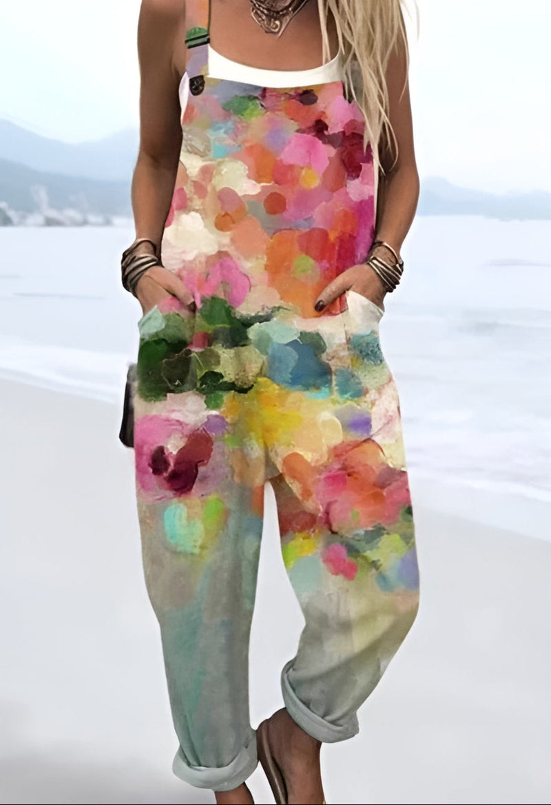 Ingeborg™ | Watercolour Floral Dungarees