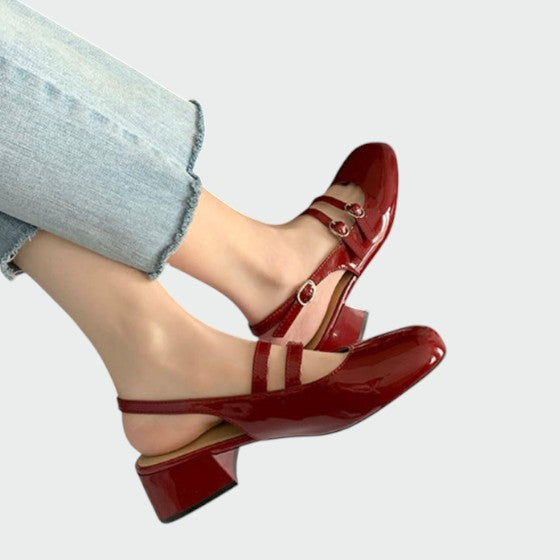 Olivia - Orthopaedic Leather Flats Mary Jane