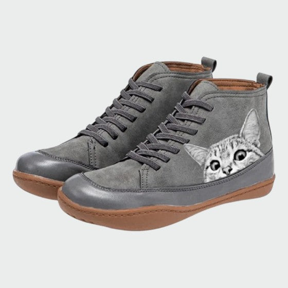 Savrani - Leather ankle boots for cat lovers