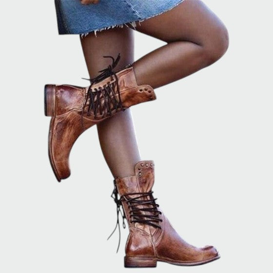 Olivia – Vintage Lace-Up Boots