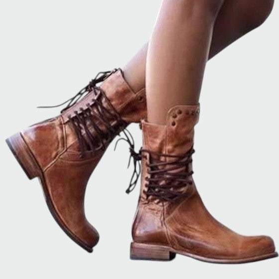 Olivia – Vintage Lace-Up Boots