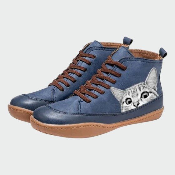 Savrani - Leather ankle boots for cat lovers