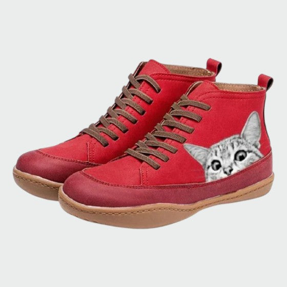 Savrani - Leather ankle boots for cat lovers