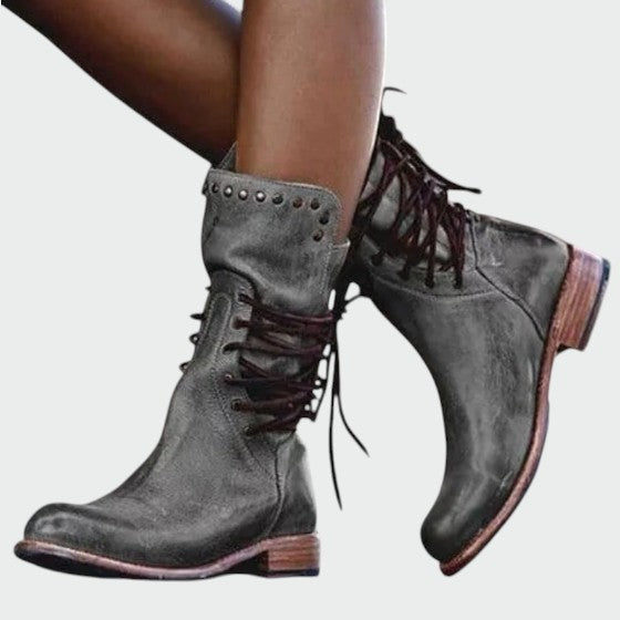 Olivia – Vintage Lace-Up Boots