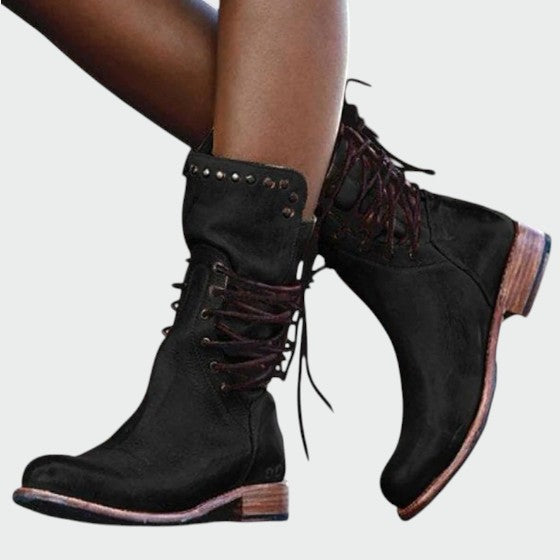 Olivia – Vintage Lace-Up Boots