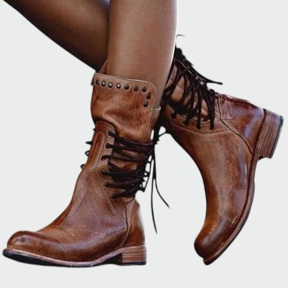Olivia – Vintage Lace-Up Boots