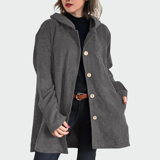 Cordia - Cozy Corduroy Hooded Jacket