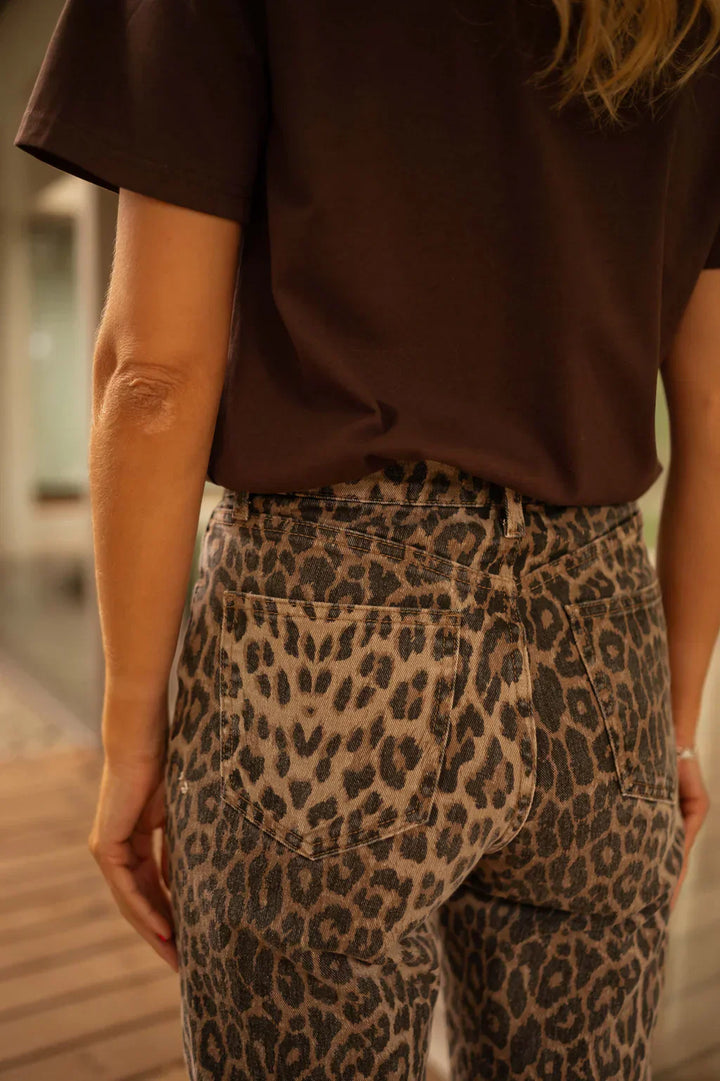 Leopard Print Flared Trousers