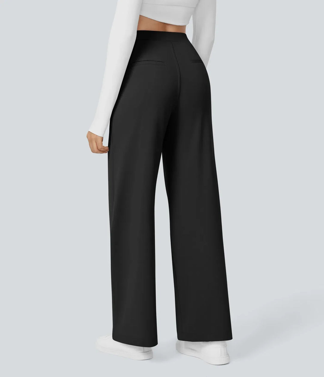 ColaTek Air™ Flared Trousers with High Waist and Side Zip Pockets