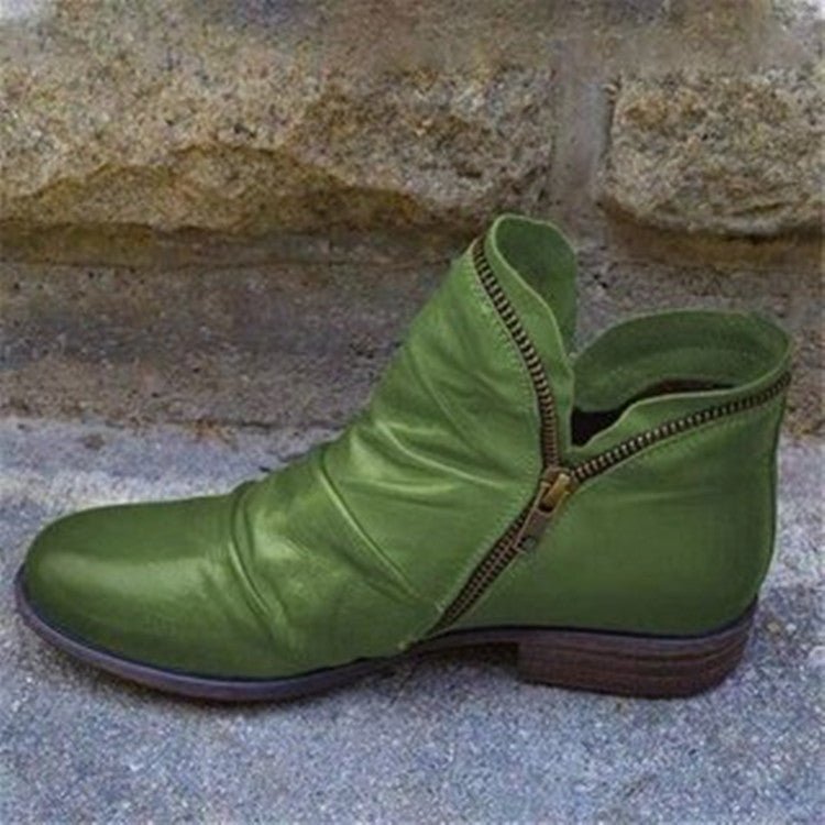 Gabriella - Leather Boots with Zip Fastening
