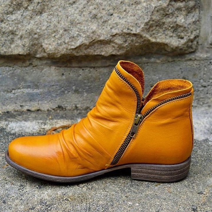 Gabriella - Leather Boots with Zip Fastening