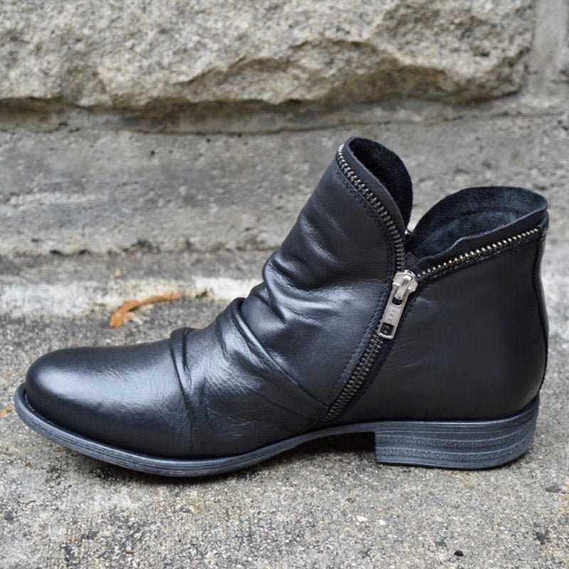 Gabriella - Leather Boots with Zip Fastening
