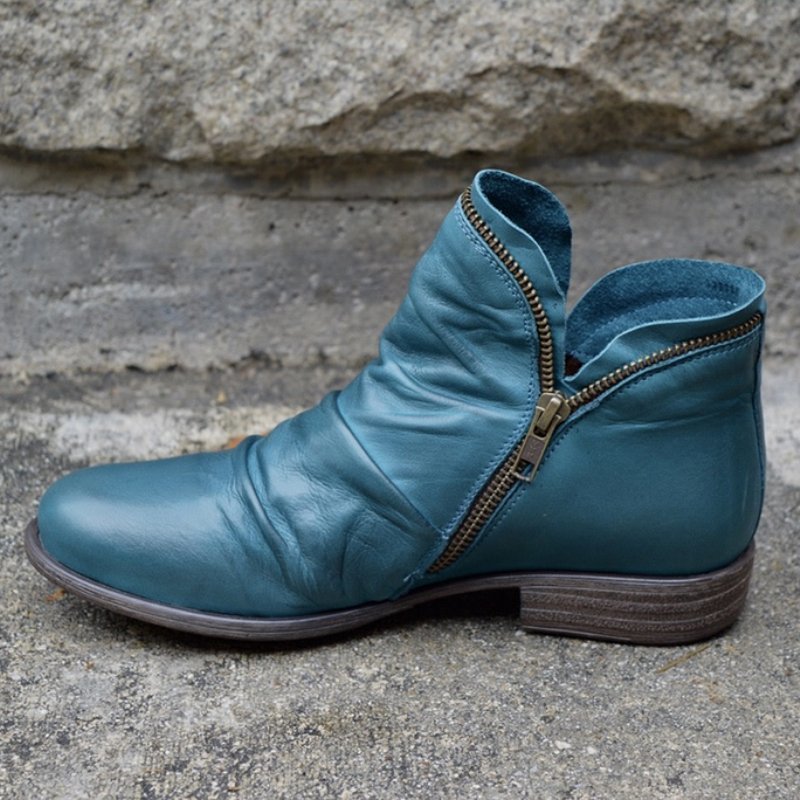 Gabriella - Leather Boots with Zip Fastening